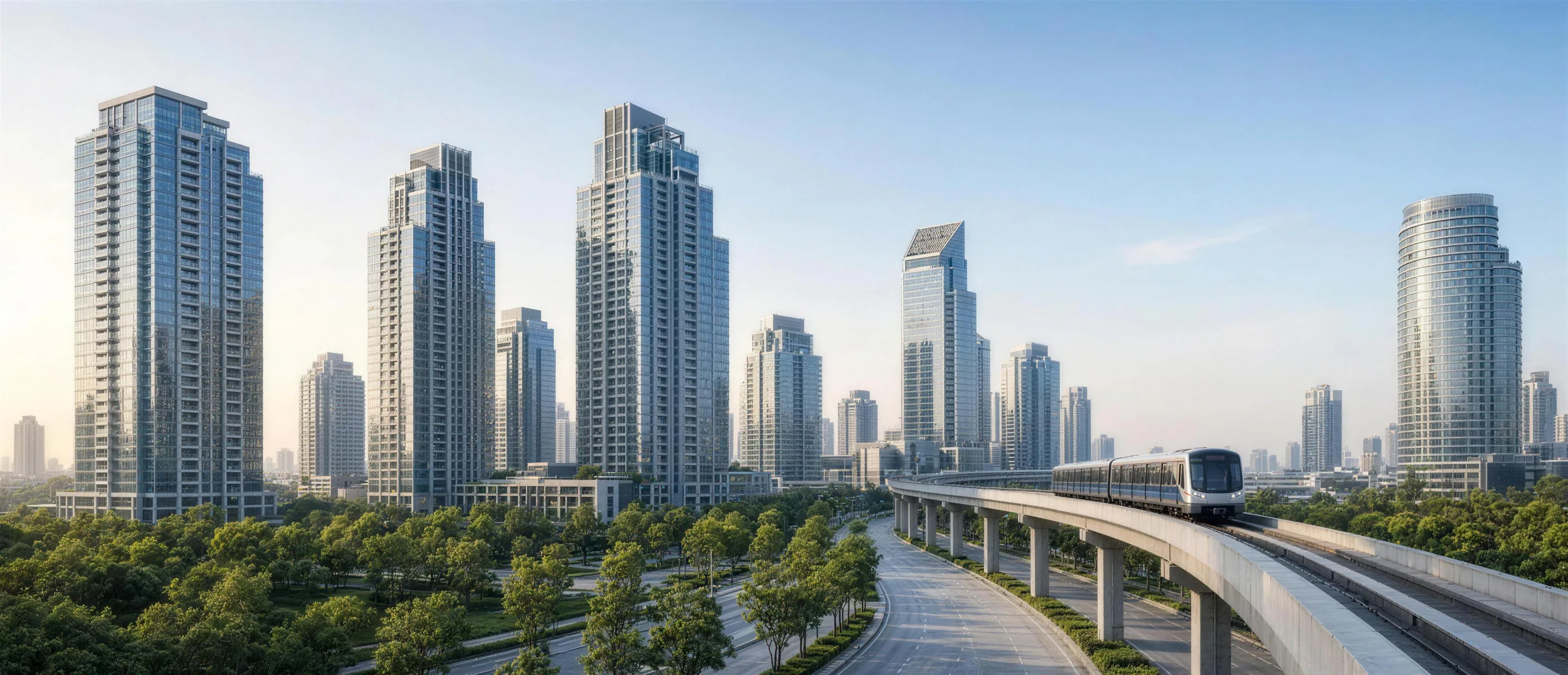 Condominium towers along Sukhumvit beside the BTS line